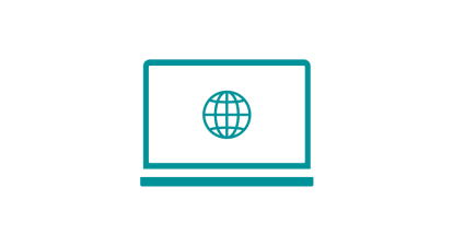 Teal icon of a shield with a medical cross in the middle.
