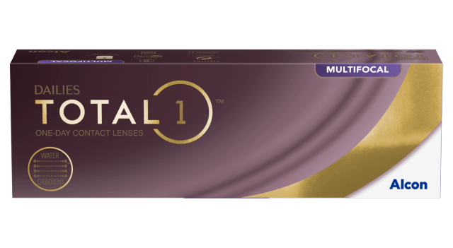 Box of DAILIES TOTAL® water gradient contact lenses