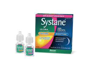 Systane Day and Night Eye Drops bottles and value pack box