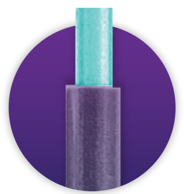 Close up of a Grieshaber Advanced Backflush Soft Tip DSP, 0.8 mm polyurethane green soft tip.