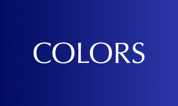 Official logo for Alcon COLORS, color contact lenses set on blue background