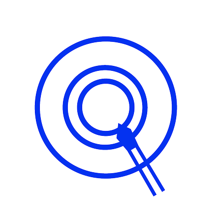 concentric circle icon with a targeting line intersecting the center, symbolizing surgical precision or alignment.