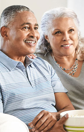 Couple smiling clapping