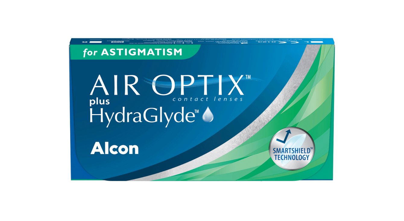 AIR OPTIX plus HydraGlyde Toric contact lens pack shot