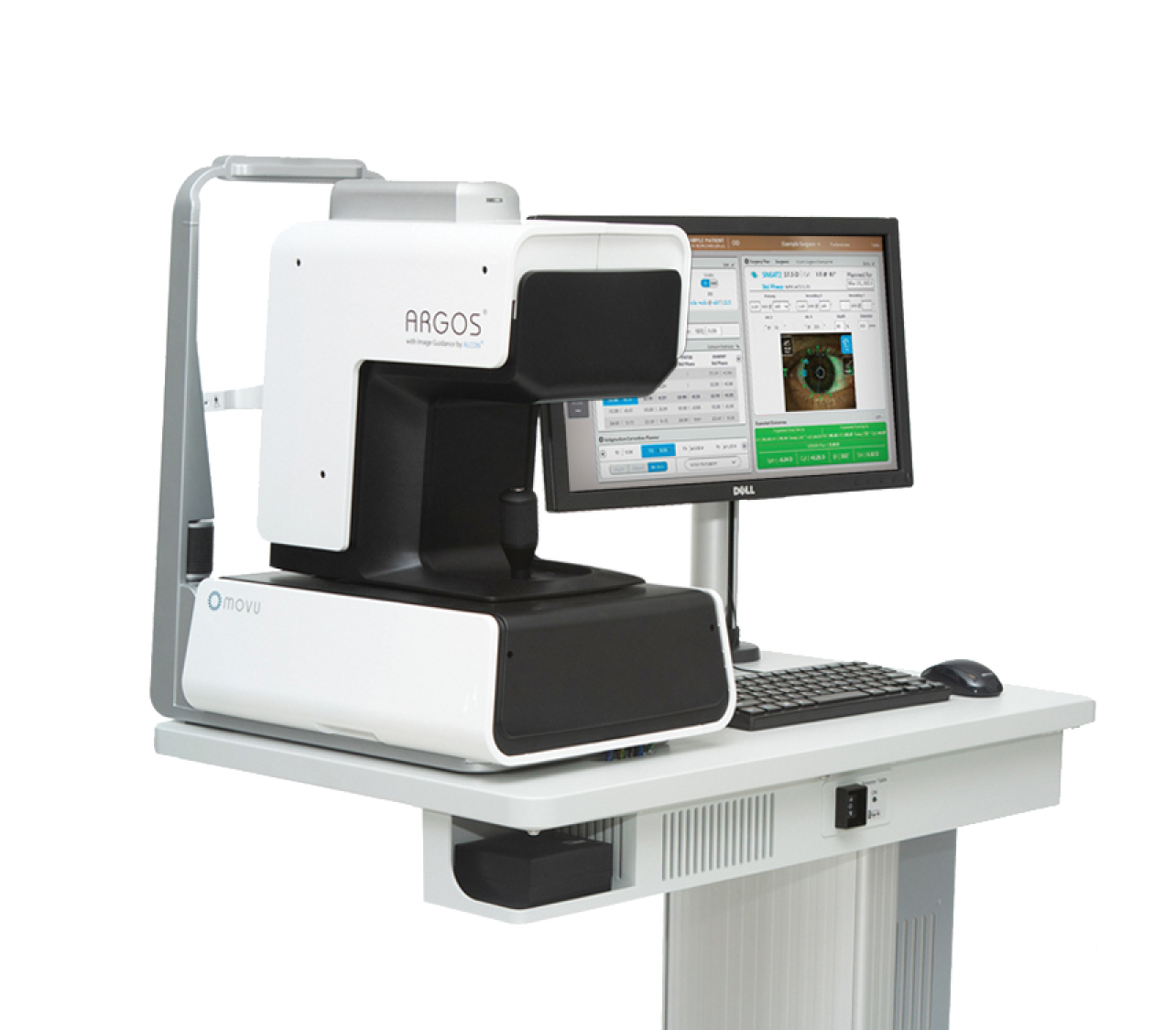 Biomètre ARGOSMD sur table-plateau avec moniteur.