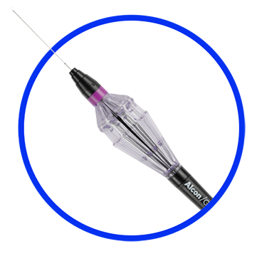 An image of the FINESSE REFLEX Handle. The device appears on a purple background. 
