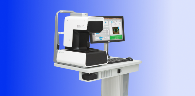 An image of the ARGOS Biometer. The device appears on a blue background.