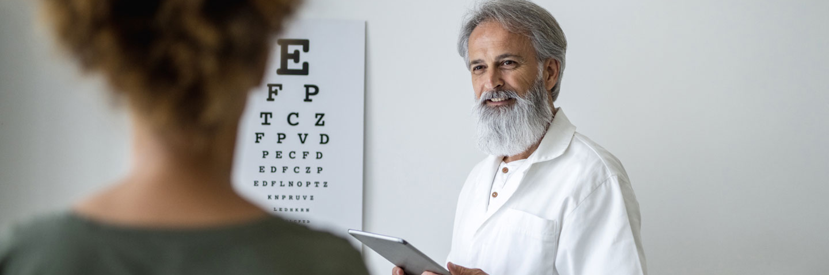 Ophthalmologist and patient during eye examination