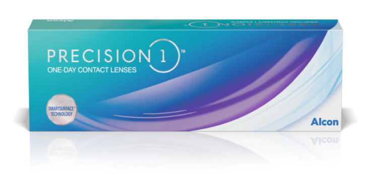 Boîte de produit pour les lentilles de contact journalières Precision1 par Alcon