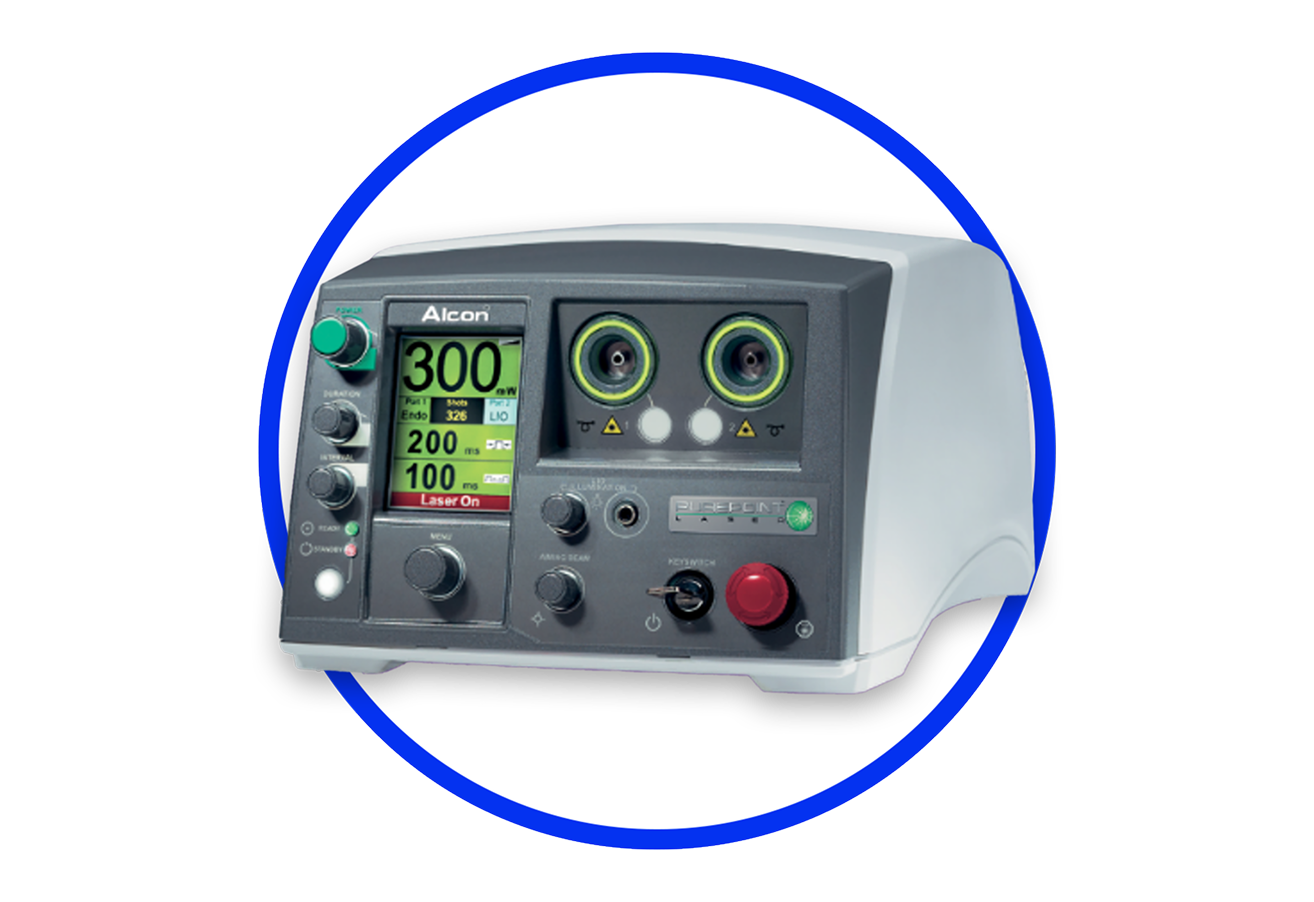 An image of the PUREPOINT Laser on a purple background.  