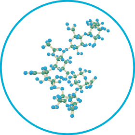 Illustration représentant l’hydroxypropyl-guar (HP-guar), un polymère gélifiant utilisé dans Systane HYDRATION.