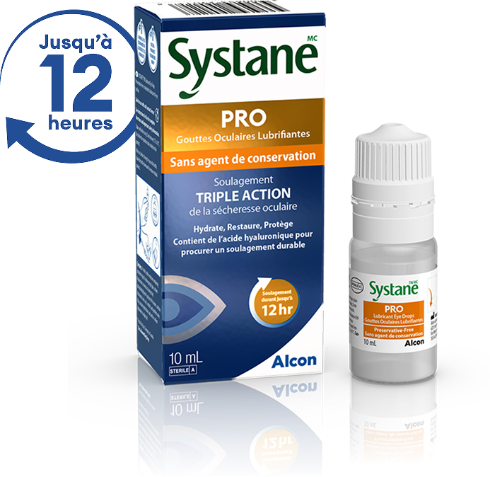 Packshot Systane PRO avec icône 12 h