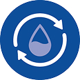 Icône de goutte d’eau avec des flèches circulaires