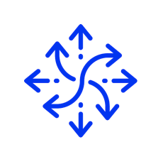blue logo of a arrows