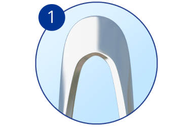 The first circular image of up-close sections of the Hydrus Microstent device.