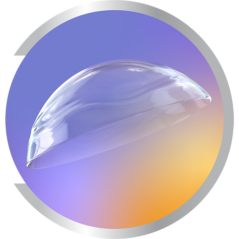 Close-up of a transparent contact lens