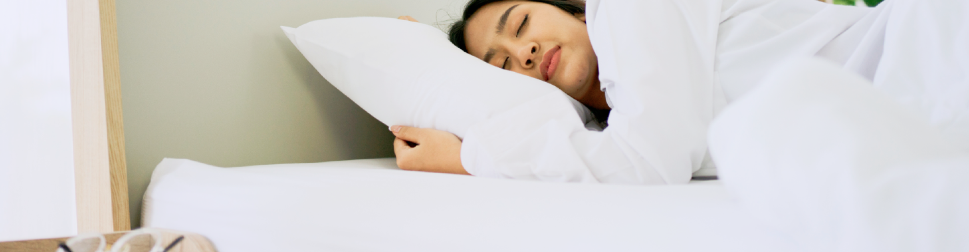 Sleeping person in bed