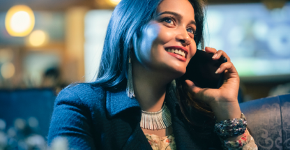 Woman talking on the phone