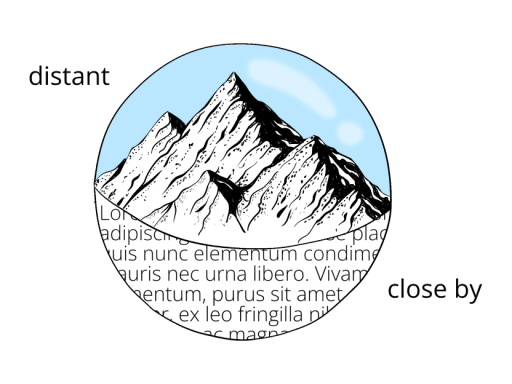 Image of mountain and text with description