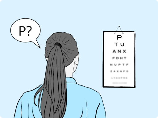 Woman during an eye exam