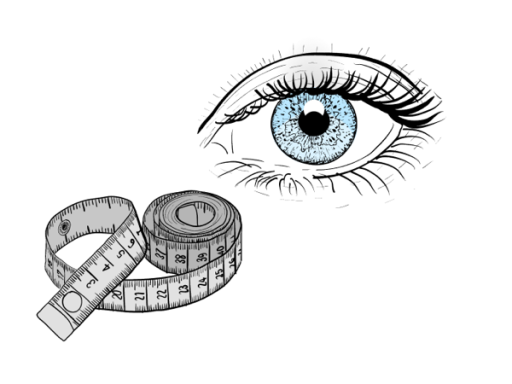 Eye and measuring tape graphics