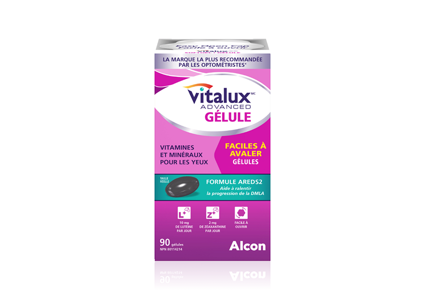 Boîte de produit pour la vitamine et le minéral oculaires Vitalux Advanced Gélule d'Alcon