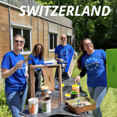 Alcon volunteers in Ireland painting a house