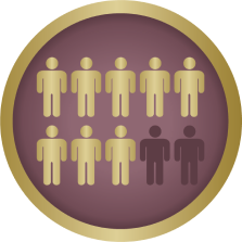 Icon showing 10 people, 8 of which are highlighted