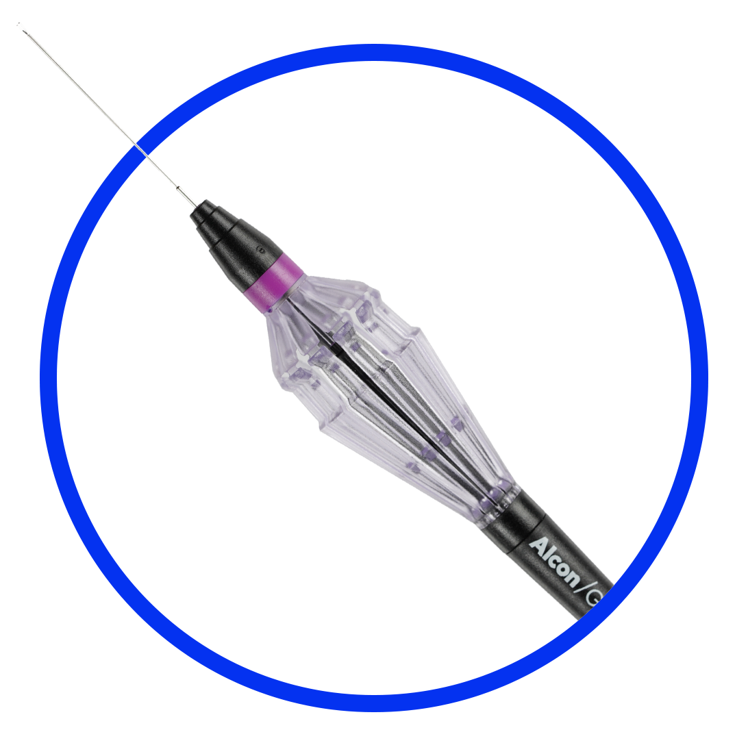 An image of the FINESSE REFLEX Handle. The device appears on a white background with a blue circle around it.