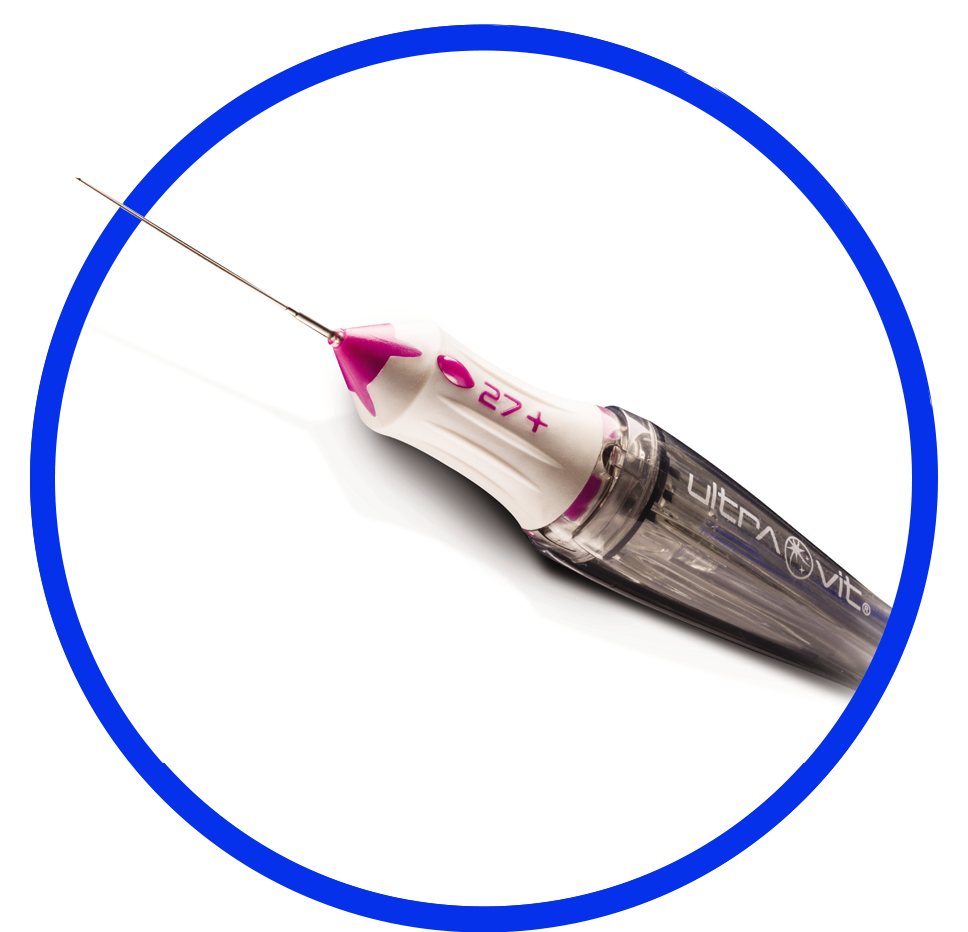 Advanced Ultravit on white background with blue circle