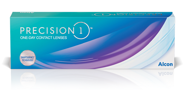 product box for Precision1 One Day Contact Lenses by Alcon