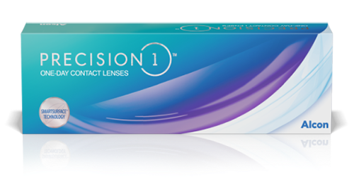 product box for Precision1 One Day Contact Lenses by Alcon
