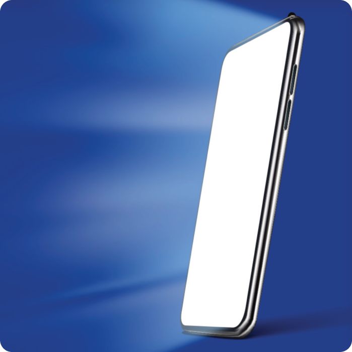 tablet computer with bright white light glowing from screen