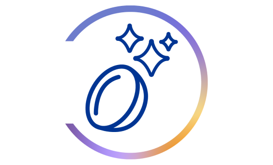 icon of contact lens with sparkles above